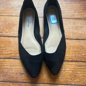Time and Tru Women's Black Wide Width Flats